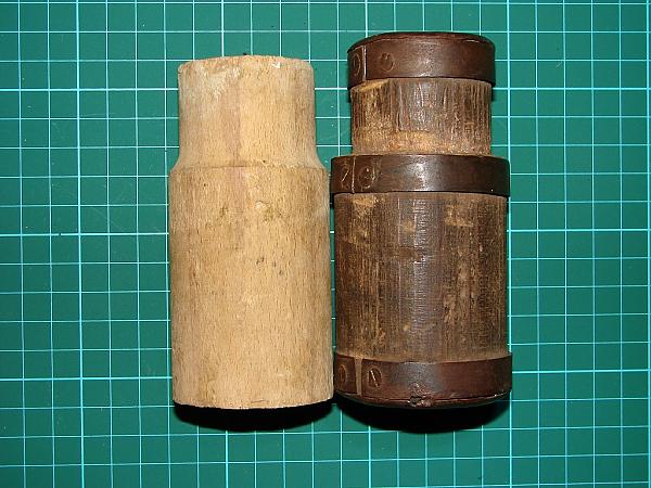 Spanish wood throwing dummy PO-I hand grenades