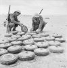 3 South African sappers making German Teller mines safe, 12 January 1942.jpg