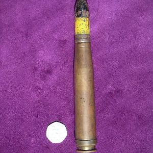 20 MM Solathurn Armour Piercing High Explosive (APHE).
German wartime waffen stamped.