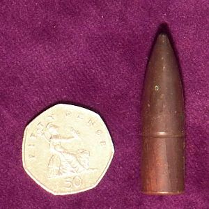 .50 Vickers Ball Fired - note Left Hand rifling.