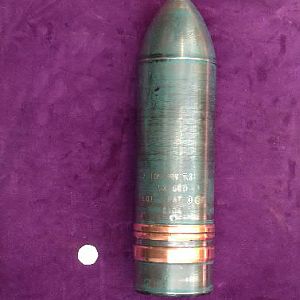 105mm (PracSH) x 517 Tank Practice High Explosive Squash Head, Driving bands would not normally be s