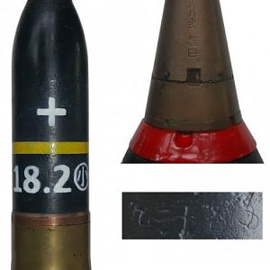 Japanese Army 70mm Type 92 He Projectile From Kokura Arsenal. Brass Case Is Type B "otsu"