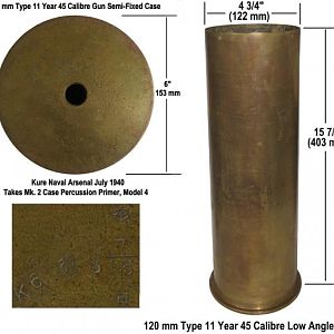 Japanese Navy 120 Mm Case For The Type 11 Year 45 Calibre Low Angle Gun