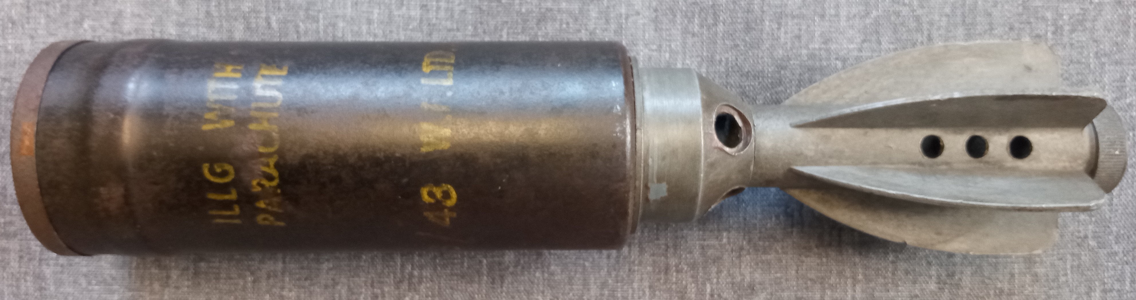 2 inch mortar MKI para illuminating, ILLG WITH PARACHUTE 3/43 WF Ltd LOT 944