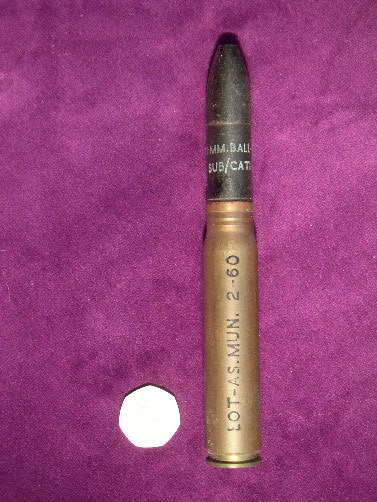 20 MM Hispano Sub Calibre training round Ball Tracer.