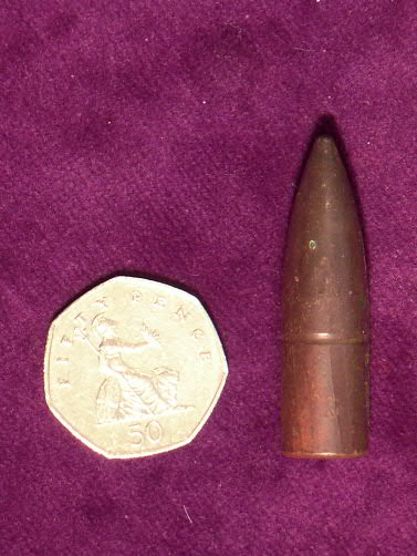 .50 Vickers Ball Fired - note Left Hand rifling.