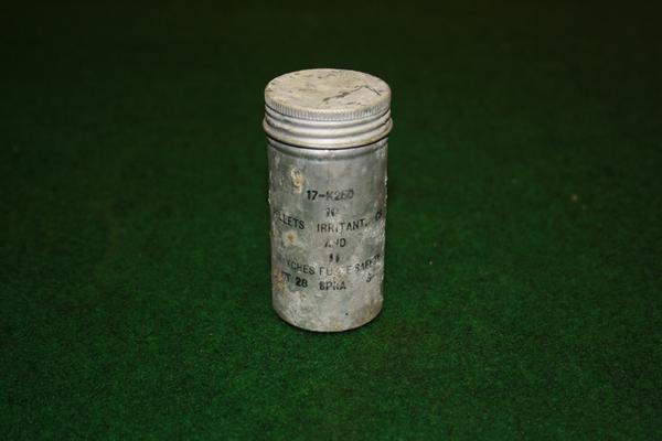 Not really a grenade, but a container for CS tablets with matches and a striker.